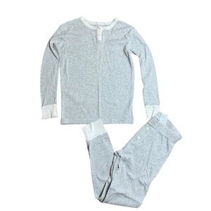 GAP Kids Unisex Light Gray Organic Cotton Long Pajama Set – Size 10